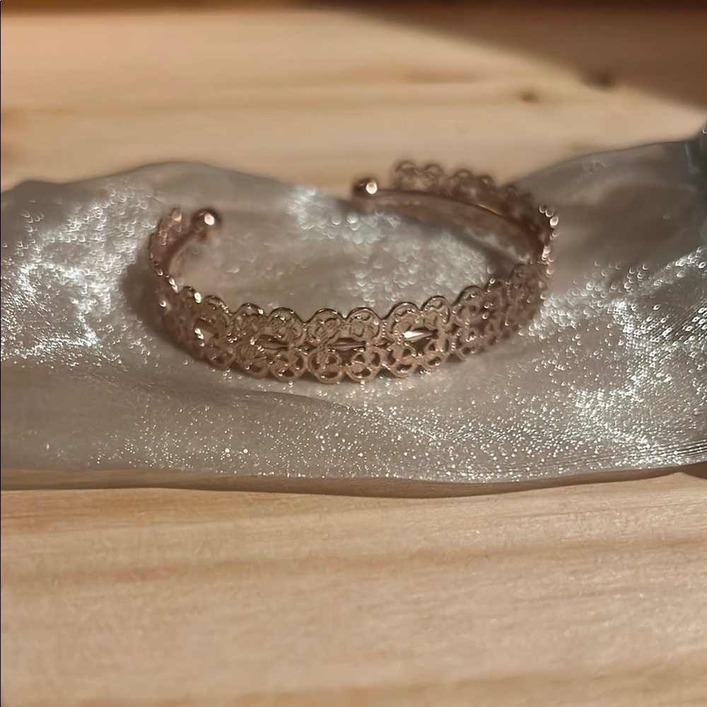 Elegant Rose Gold Filigree Bracelet